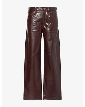 Agolde Arc Leather-Blend Pants - Brown