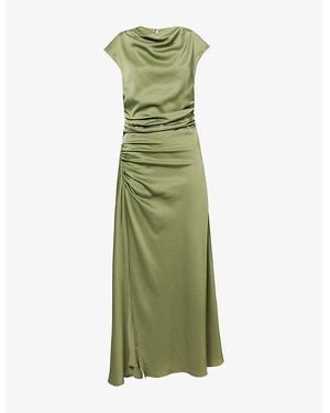 Jonathan Simkhai Burke Draped Satin Midi Dress - Green