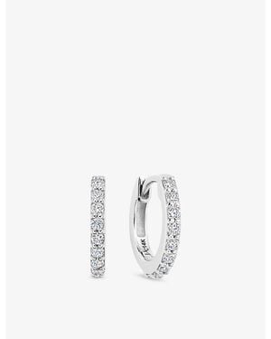 Astley Clarke Halo 14Ct- And 0.18Ct Lab-Grown Diamond Huggie Earrings - White