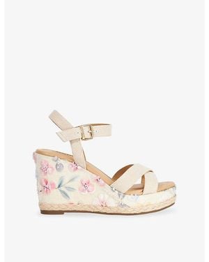 Dune Kalmiah Floral Woven Wedge Sandals - Multicolor