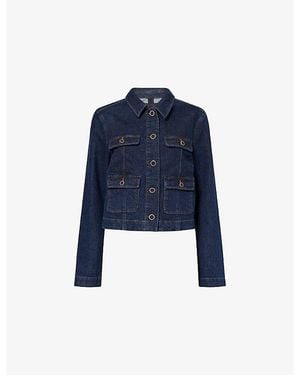 PAIGE Lydia Long-Sleeve Denim Jacket - Blue