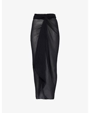 Away That Day Santorini Crepe Sarong - Black