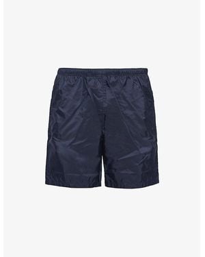 Prada Triangle-Logo Re-Nylon Swim Trunks - Blue