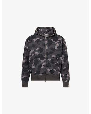 A Bathing Ape One Point Camouflage-Print Cotton Hoody - Black