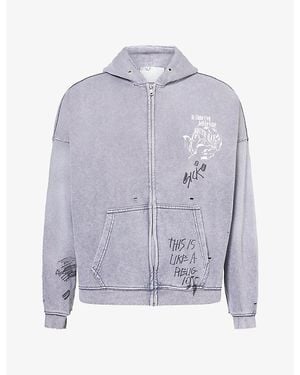 Paly Hollywood Carrying The Message Cotton-Blend Hoody - Purple
