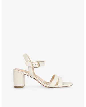 Dune Merisa Heeled Leather Sandals - White