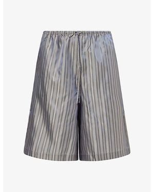 Reformation Sandy Striped Satin Shorts - Gray