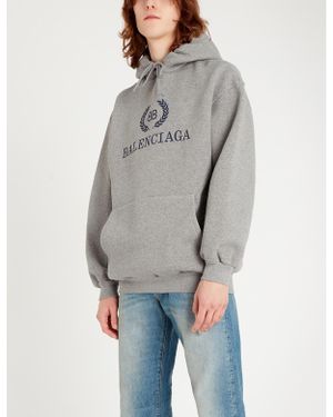 Balenciaga Printed Logo Hoodie - Grey