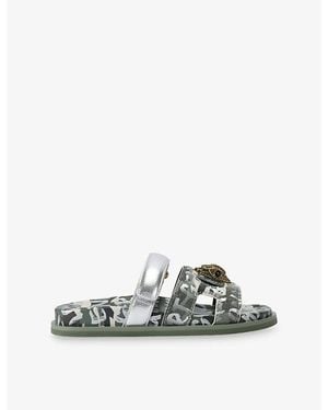Kurt Geiger Eagle Cut-Out Woven Sandals - Green