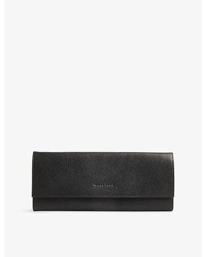 Whistles Logo-Embossed Leather Jewellery Wrap - Black