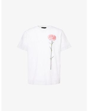 Simone Rocha Carnation Print Round-Neck Cotton-Jersey T-Shirt - White