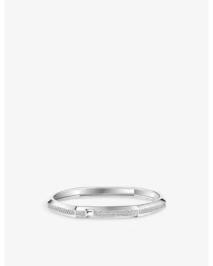 Messika Moderniste Pave Medium 18Ct And 0.75Ct Diamond Bangle Bracelet - White