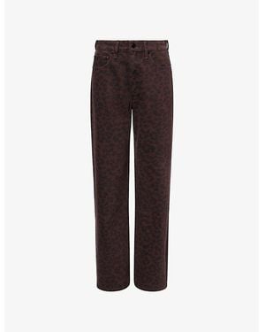 Rag & Bone Shea Straight-Leg Denim Trousers - Brown