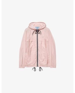 Prada Re-Nylon Lightweight Hooded Woven Raincoat - Pink