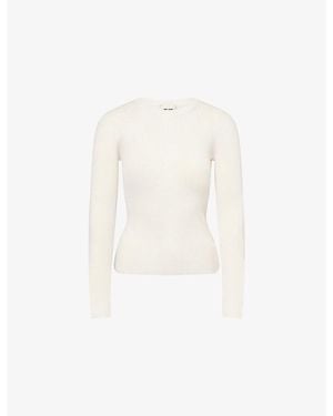 ME+EM Barely There Slim Ribbed Wool Jumper - White