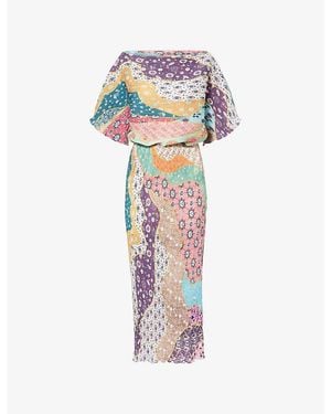 Never Fully Dressed Morocco Tilly Pleated Midi Dress - Multicolour