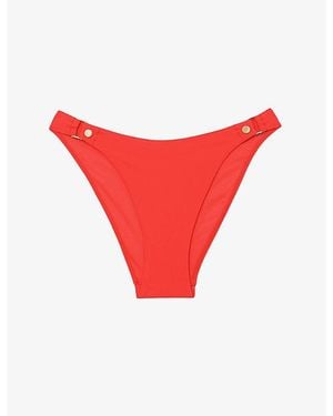 Reiss Sandy Stud-Embellished Bikini Bottoms - Red