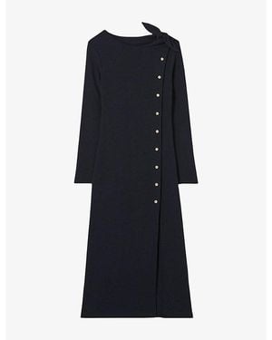 Claudie Pierlot Long Slim-Fit Stretch-Knit Midi Dress - Black