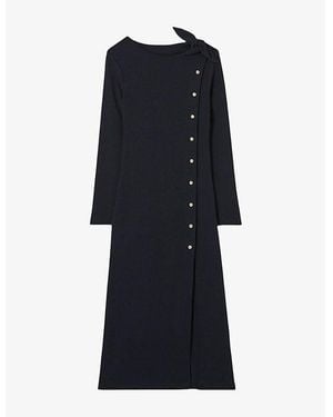 Claudie Pierlot Long Slim-Fit Stretch-Knit Midi Dress - Black