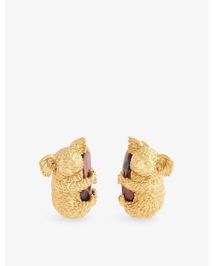 Zimmermann Mira Koala 16Ct-Plated Brass Hoop Earrings - Metallic