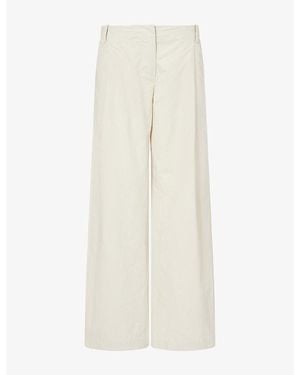 Belle Anna Bolinas Straight-Leg Cotton-Blend Trousers - Natural