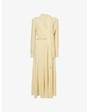 Roland Mouret Scarf Wrap-Front Cady Midi Dress - Metallic