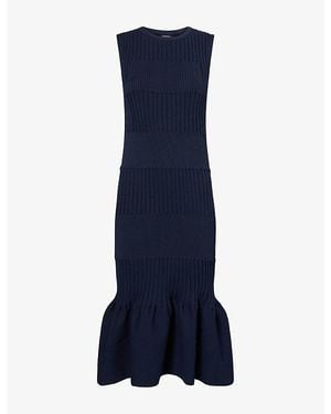 CFCL Fluted Mermaid Knitted Midi Dress - Blue
