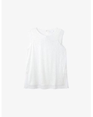 The White Company Sequin-Embellished Sleeveless Stretch-Woven Top - White