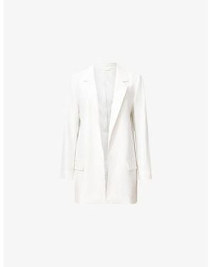 AllSaints Aleida Open-Front Stretch-Woven Blazer - White