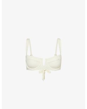 Cheap Monday Clovelly Plunge-Neck Bikini Top - White