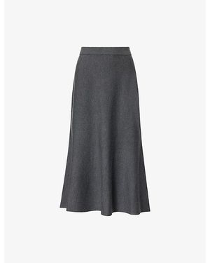 Jonathan Simkhai Atwood Trumpet Wool Midi Skirt - Gray