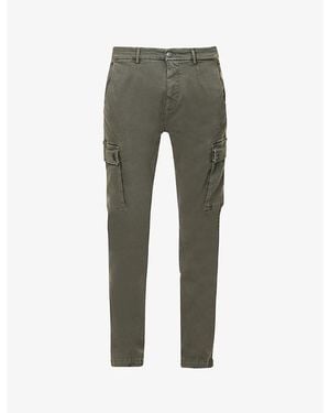 Replay Jaan Regular-fit Tapered-leg Stretch-cotton Blend Cargo Pants - Green