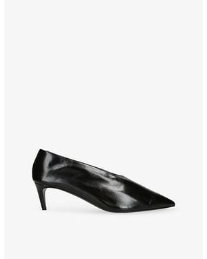 KHAITE Miriam 50 Leather Court Shoes - Black