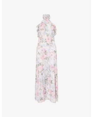 Needle & Thread Camille's Garden Floral-Print Chiffon Midi Dress - White