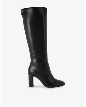 Carvela Kurt Geiger Jackpot Wide-Fit Faux-Leather Heeled Knee-High Boots - Black