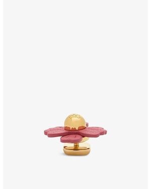 Loewe X Paula's Ibiza Flower Leather And Brass Pin - White