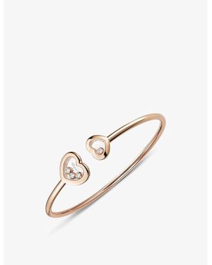 Chopard Happy Diamonds 18Ct Rose And 0.2Ct Round-Cut Diamond Bangle - Metallic