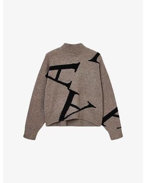 AllSaints A Star High-Neck Stretch-Wool Blend Sweater - Brown