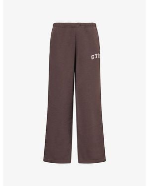 The Couture Club Ctre Straight-Leg Cotton Jogging Bottoms - Brown