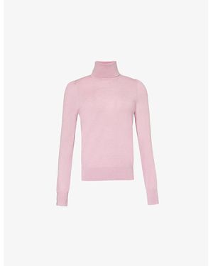 Dries Van Noten Tagine Turtleneck Wool Jumper - Pink