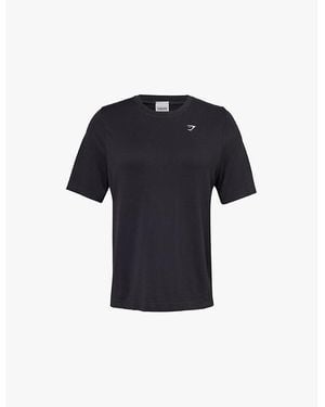 GYMSHARK Everyday Seamless Logo-Print Stretch T-Shirt - Blue