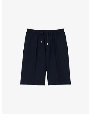 Sandro Drawstring-Waist Regular-Fit Stretch-Jersey Shorts - Blue