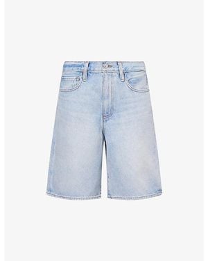 PAIGE Faye High-Rise Denim Shorts - Blue