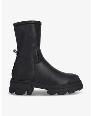 KG by Kurt Geiger Trekker Sock2 Ankle-Length Faux-Leather Boots - Black