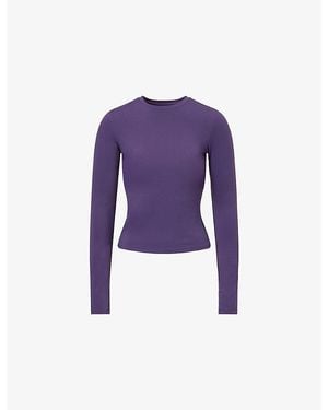 ADANOLA Ultimate Long-Sleeve Stretch-Woven Top - Purple