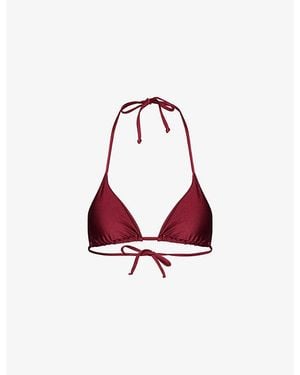 Gracejacob Cherry Shimmer Bikini Top - Red