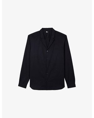 The Kooples Notch-Lapel Slim-Fit Cotton Shirt - Blue