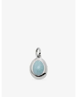 Monica Vinader March Birthstone Sterling And Aquamarine Locket - Blue