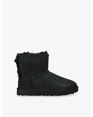 UGG Bailey Bow Ii Suede And Sheepskin Boots - Black