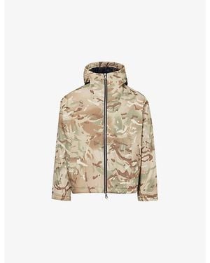Cole Buxton Camouflage-Print Hooded Cropped Woven Parka - Natural